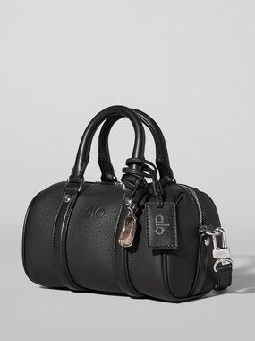 ALO Yoga Black Pebbled Mini Barrel Bag
